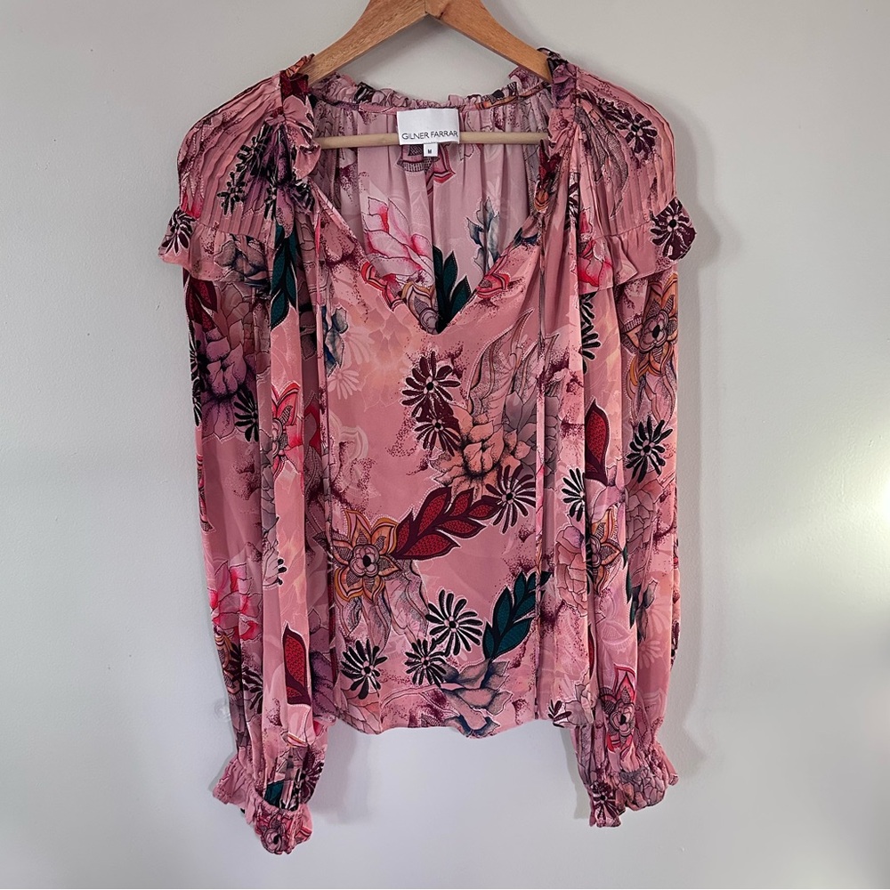 Gilner Farrar Pink Floral Women's Blouse